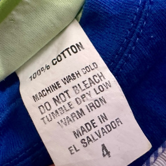 Boys Smock Long Sleeve Shirt Blue Thanksgiving Size 4 - Picture 4 of 4